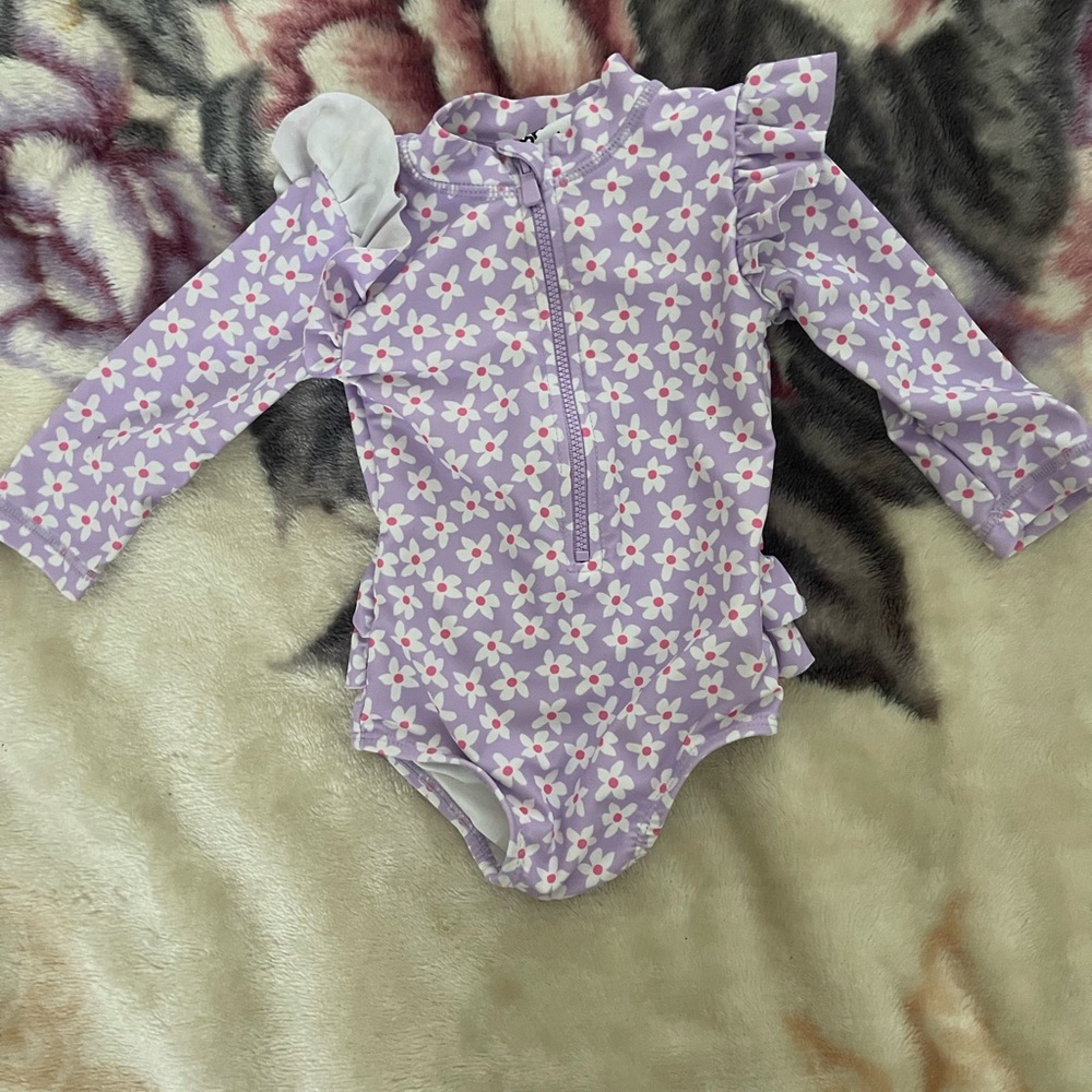 Floral Purple Kids One Piece